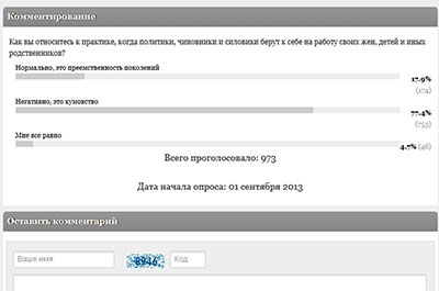 Читатели осудили практику кумовства при назначении во власть