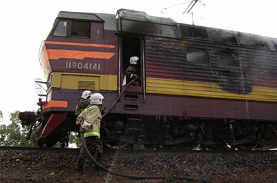 В Саратовской области горел грузовой поезд