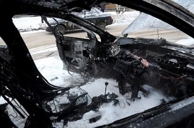 Ночью в Балашове сгорел "Mitsubishi Lancer"