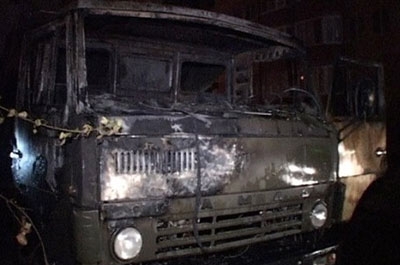 На трассе под Татищевом ночью сгорел "Камаз"