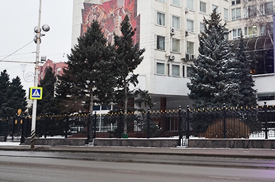 У здания областного правительства автобус сбил женщину