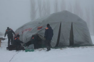 Спасатели развернули пункт обогрева на границе Саратовской и Волгоградской областей