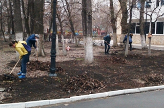 В центре Саратова продолжается месячник по благоустройству