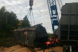 Крушение поезда. Восстановлено 100 квадратных метров железной дороги