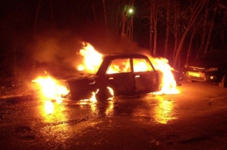 На дороге под Балашовом сгорел легковой автомобиль