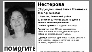 Пропавшая в конце декабря Раиса Нестерова найдена погибшей