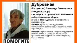 Волонтеры начали поиски 83-летней Зинаиды Дубровной