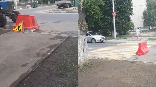 Ремонт тротуаров в Саратове. На Степана Разина не совпали "зебра" и дорожки