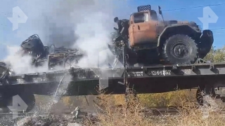Под Саратовом на военном эшелоне сгорел "ЗИЛ"