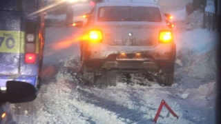 Снегопад в Саратове. За один день ГИБДД насчитала в городе 90 ДТП
