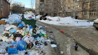 Уплывет с оттепелью. В Саратове у дома на берегу Волги не вывозят мусор