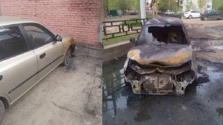 Ночью в Энгельсе горели две легковушки