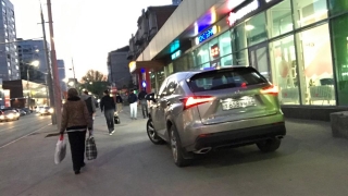 Очевидец: автоледи припарковала "Лексус" на тротуаре перед входом в ТЦ