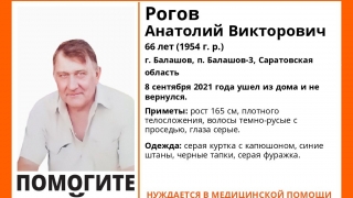 В Балашове ищут без вести пропавшего Анатолия Рогова