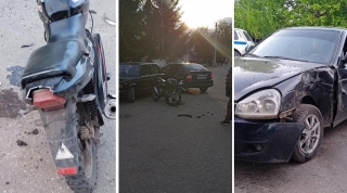 Встреча с "Приорой" закончилась больницей для спутницы молодого байкера