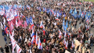 В Саратове прошел митинг за присоединение к России новых территорий