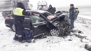 Снегопад. В ДТП на саратовской трассе пострадали четыре человека