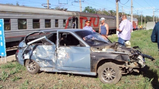 За год на саратовских железнодорожных переездах произошло семь ДТП