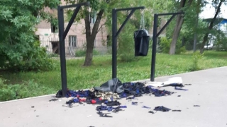 "Целых груш не осталось". В парке Саратова хулиганы уничтожили площадку для бокса