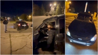 Автохамы припарковались у памятника героям Великой Отечественной и лихачили на дороге