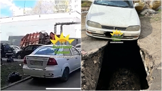 В Солнечном мусоровоз и легковушка попали в коммунальную яму