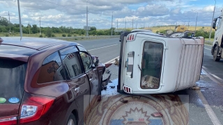На саратовской трассе пожилой водитель "Нивы" не разъехался с "китайцем"