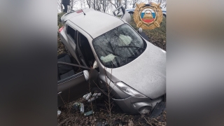 На саратовской трассе иномарка вылетела в кювет. Пассажирка в больнице