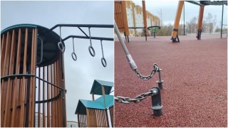 Недетские игры. В новом саратовском сквере обнаружены опасные спортивные снаряды