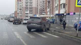 Перекрыл "зебру" и въезд во двор. Жители Юбилейного просят наказать автохама