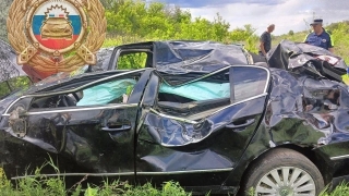 Под Марксом молодая автоледи на "Пассате" вылетела с трассы