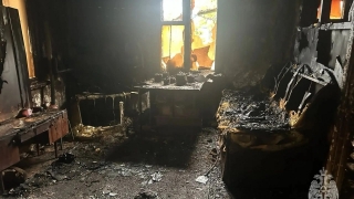 На пожаре в саратовском селе пострадал хозяин сгоревшего дома