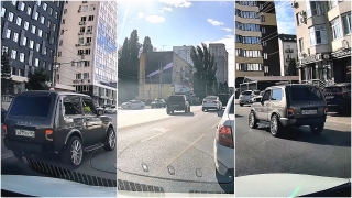 В Саратове автохам на внедорожнике подрезал машину и помчал через две сплошные
